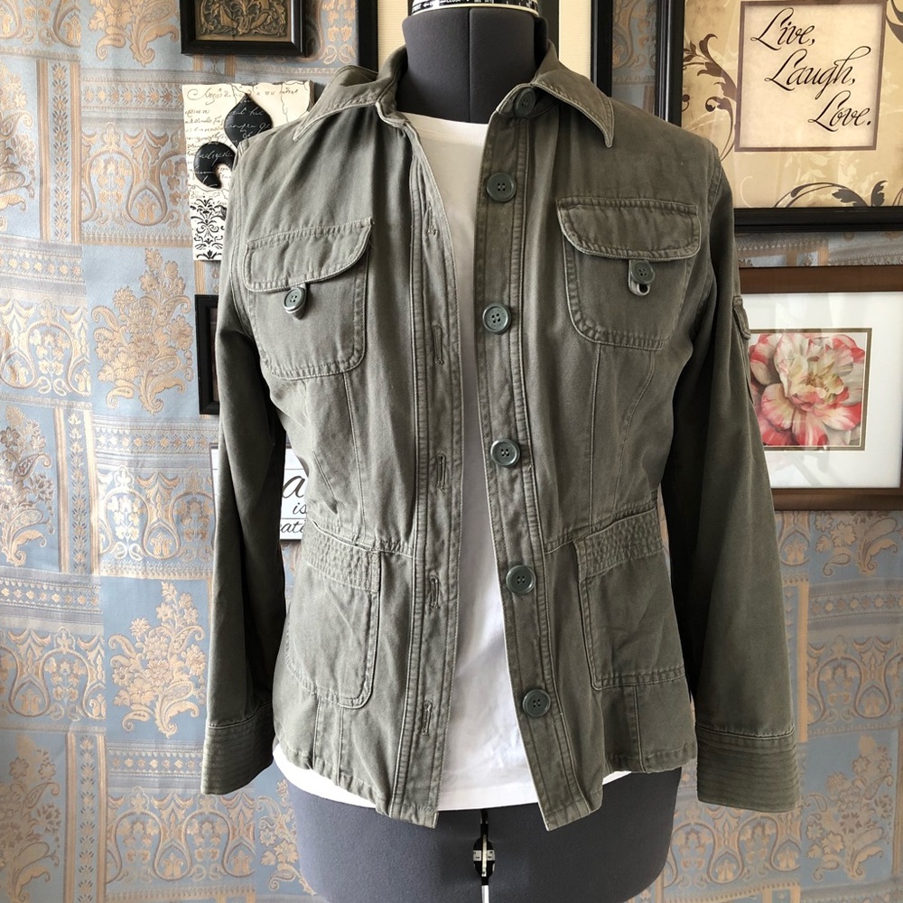 Jones Wear Sport Olive Green Jean Jacket Size M